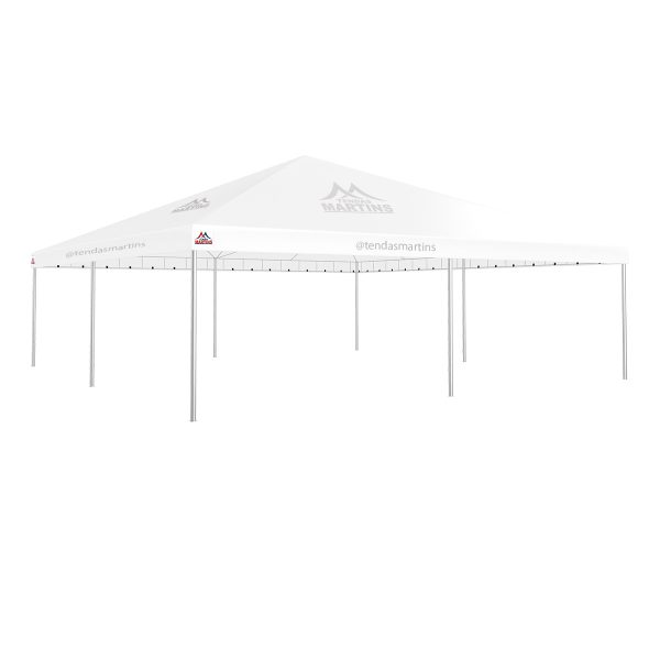 Tenda Piramidal 10x10m branco com estrutura galvanizada