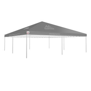 Tenda Piramidal 10x10m cinza com estrutura galvanizada