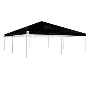 Tenda Piramidal 10x10m preto com estrutura galvanizada