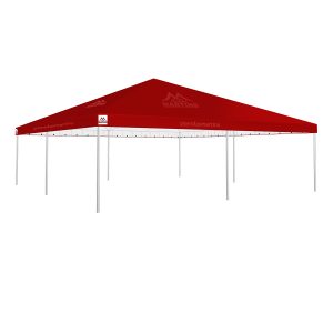 Tenda Piramidal 10x10m vermelho com estrutura galvanizada