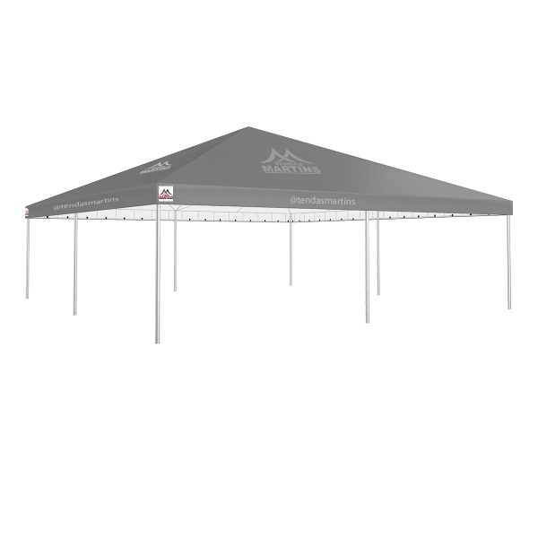 Tenda Piramidal 12x12m cinza com estrutura galvanizada