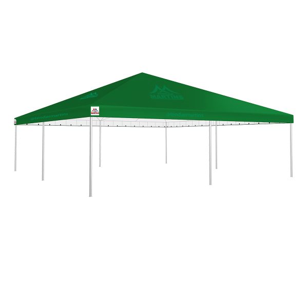 Tenda Piramidal 12x12m verde com estrutura galvanizada