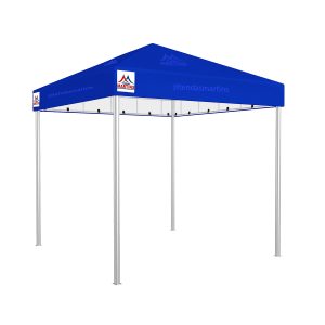 Tenda Piramidal 3x3m azul com estrutura galvanizada