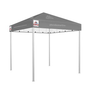 Tenda Piramidal 3x3m cinza com estrutura galvanizada