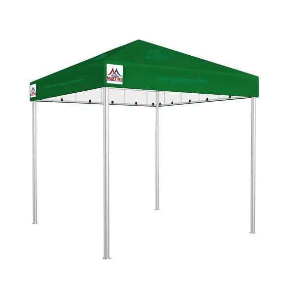 Tenda Piramidal 3x3m verde com estrutura galvanizada