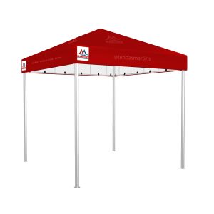 Tenda Piramidal 3x3m vermelho com estrutura galvanizada