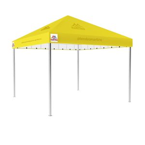 Tenda Piramidal 4x4m amarelo com estrutura galvanizada