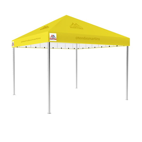 Tenda Piramidal 4x4m amarelo com estrutura galvanizada