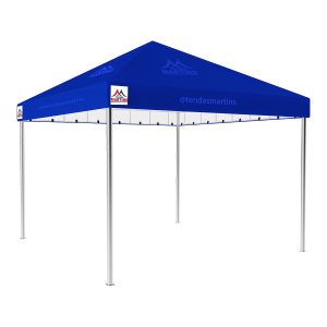 Tenda Piramidal 4x4m azul com estrutura galvanizada
