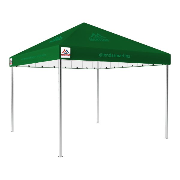 Tenda Piramidal 4x4m verde com estrutura galvanizada