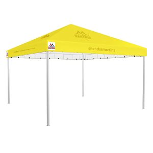 Tenda Piramidal 5x5m amarelo com estrutura galvanizada