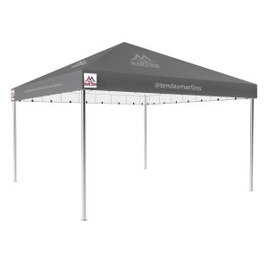 Tenda Piramidal 5x5m cinza com estrutura galvanizada