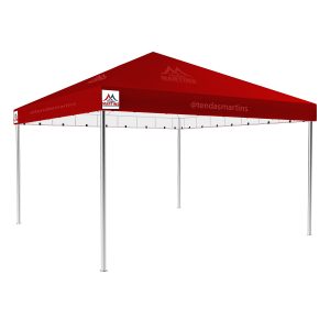 Tenda Piramidal 5x5m vermelho com estrutura galvanizada