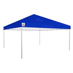Tenda Piramidal 6x6m azul com estrutura galvanizada