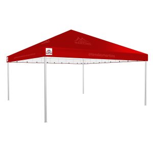 Tenda Piramidal 7x7m vermelho com estrutura galvanizada