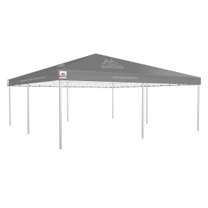 Tenda Piramidal 8x8m cinza com estrutura galvanizada