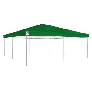 Tenda Piramidal 8x8m verde com estrutura galvanizada
