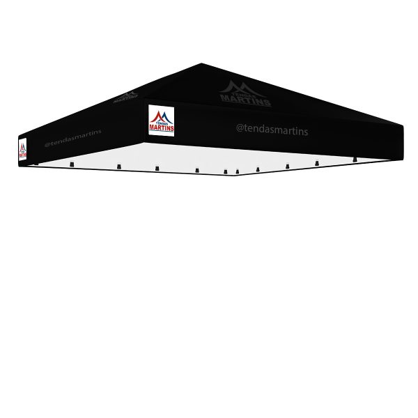 Cobertura para tenda piramidal 3x3m em lona PVC TD1000 preto