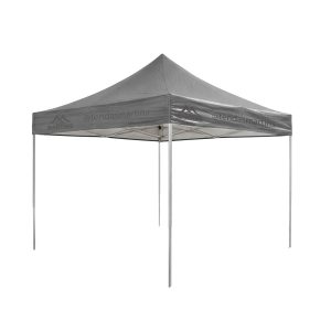 Tenda sanfonada reforçada 3x3 cinza com estrutura galvanizada