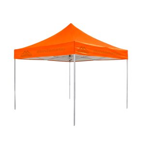 Tenda sanfonada reforçada 3x3 laranja com estrutura galvanizada