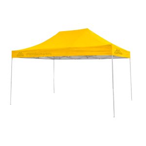 Tenda sanfonada reforçada 3x4,50m amarelo com estrutura galvanizada
