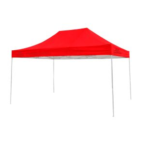 Tenda sanfonada reforçada 3x4,50m vermelho com estrutura galvanizada