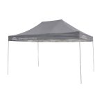 Tenda sanfonada reforçada 3x6m cinza com estrutura galvanizada