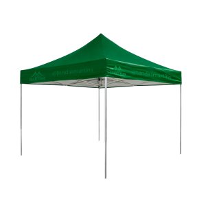 Tenda sanfonada reforçada 4x4 verde com estrutura galvanizada