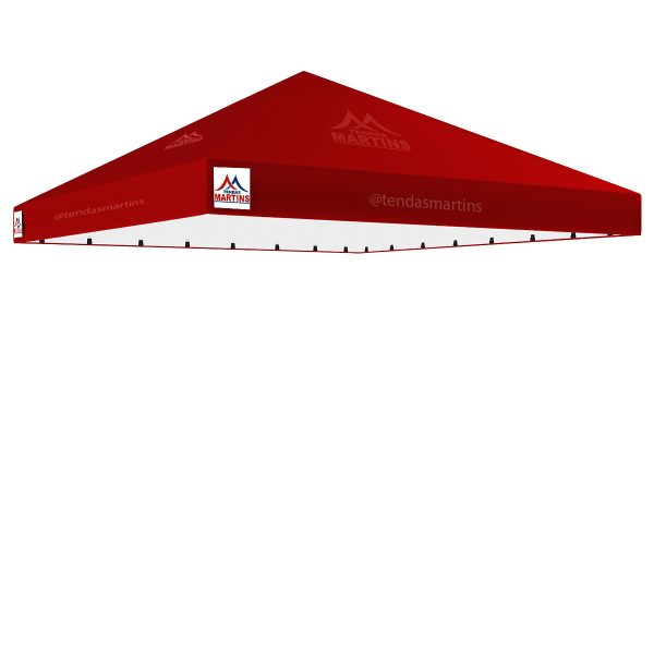 Cobertura para tenda piramidal 5x5m em lona PVC TD1000 vermelho