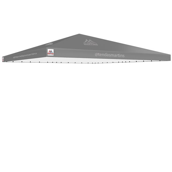 Cobertura para tenda piramidal 8x8m em lona PVC TD1000 cinza
